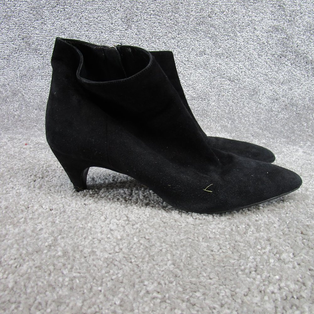 Prada Booties Womens Size 38.5 Eu 8 Us Black Suede Boots Heels